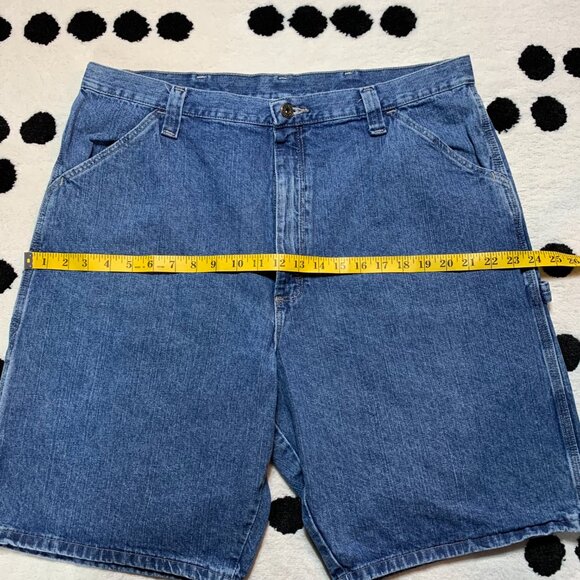 Vintage Y2K Wrangler Denim Carpenter Jorts Baggy Relaxed Fit Cargo Jean Shorts - Picture 8 of 11
